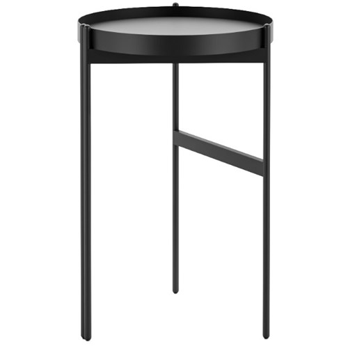 FNX NIDO ROUND SIDE TABLE 400d x 635h Black Top Black Base